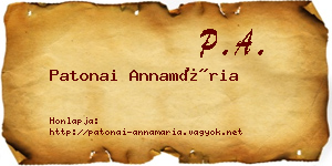 Patonai Annamária névjegykártya