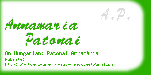 annamaria patonai business card